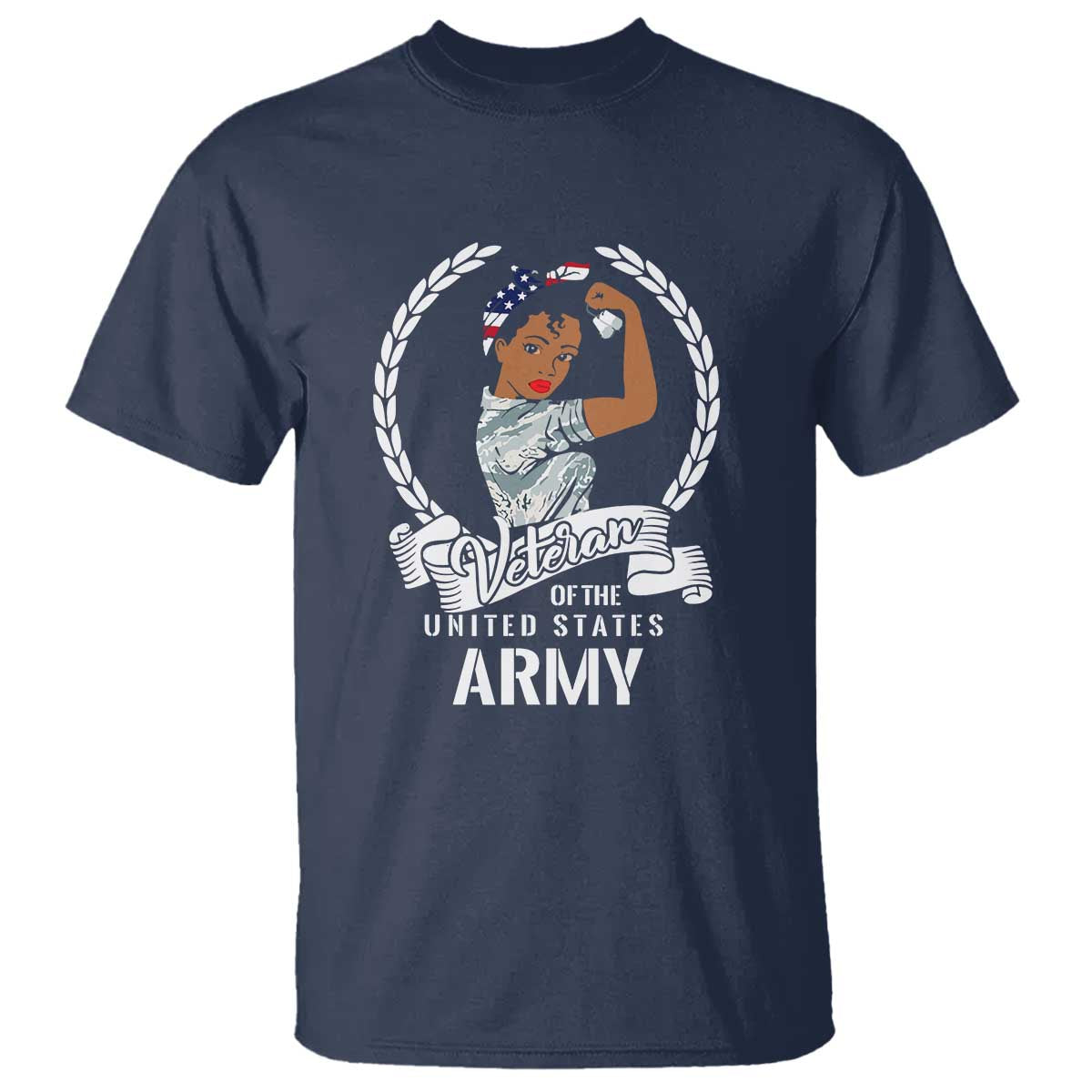Black US Army Girl Veteran T Shirt - Proud Female Military Veteran - Wonder Print Shop