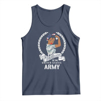 Black US Women Veteran Tank Top - Proud Female Military Army Girl