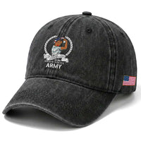 Black US Army Girl Veteran Washed Cotton Baseball Cap - Proud Female Military Veteran