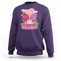 Howdy Valentine Retro Groovy Cartoon Lovely Heart Sweatshirt - Wonder Print Shop
