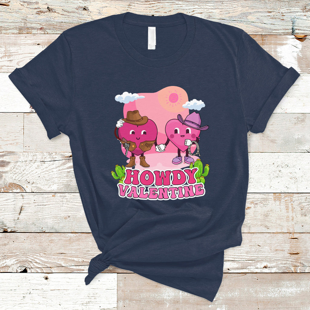 Howdy Valentine Retro Groovy Cartoon Lovely Heart T Shirt - Wonder Print Shop