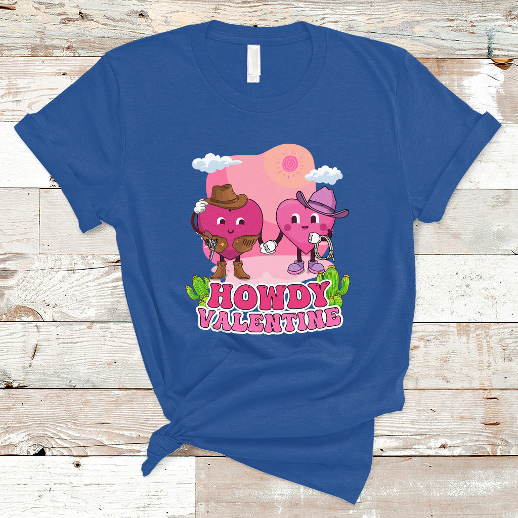 Howdy Valentine Retro Groovy Cartoon Lovely Heart T Shirt - Wonder Print Shop