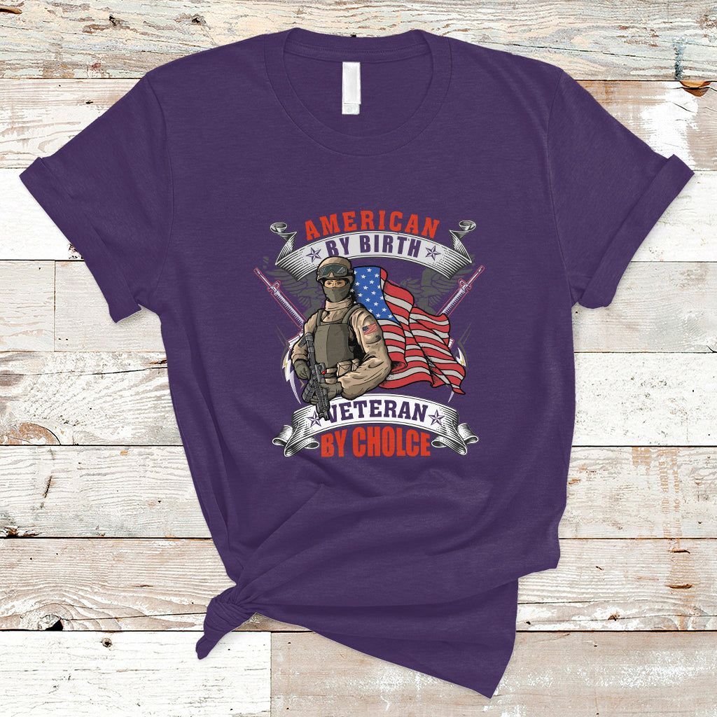 Veterans Day T Shirt American By Birth Veteran By Choice - Wonder Print Shop