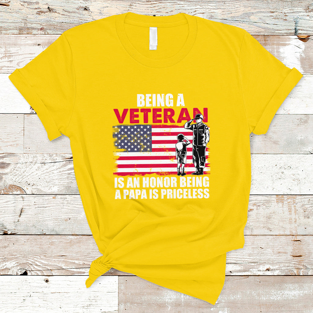 Veteran Dad T Shirt Being A Veteran Is An Honor Being A Papa Is Priceless - Wonder Print Shop
