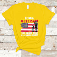 Veteran Dad T Shirt Being A Veteran Is An Honor Being A Papa Is Priceless - Wonder Print Shop