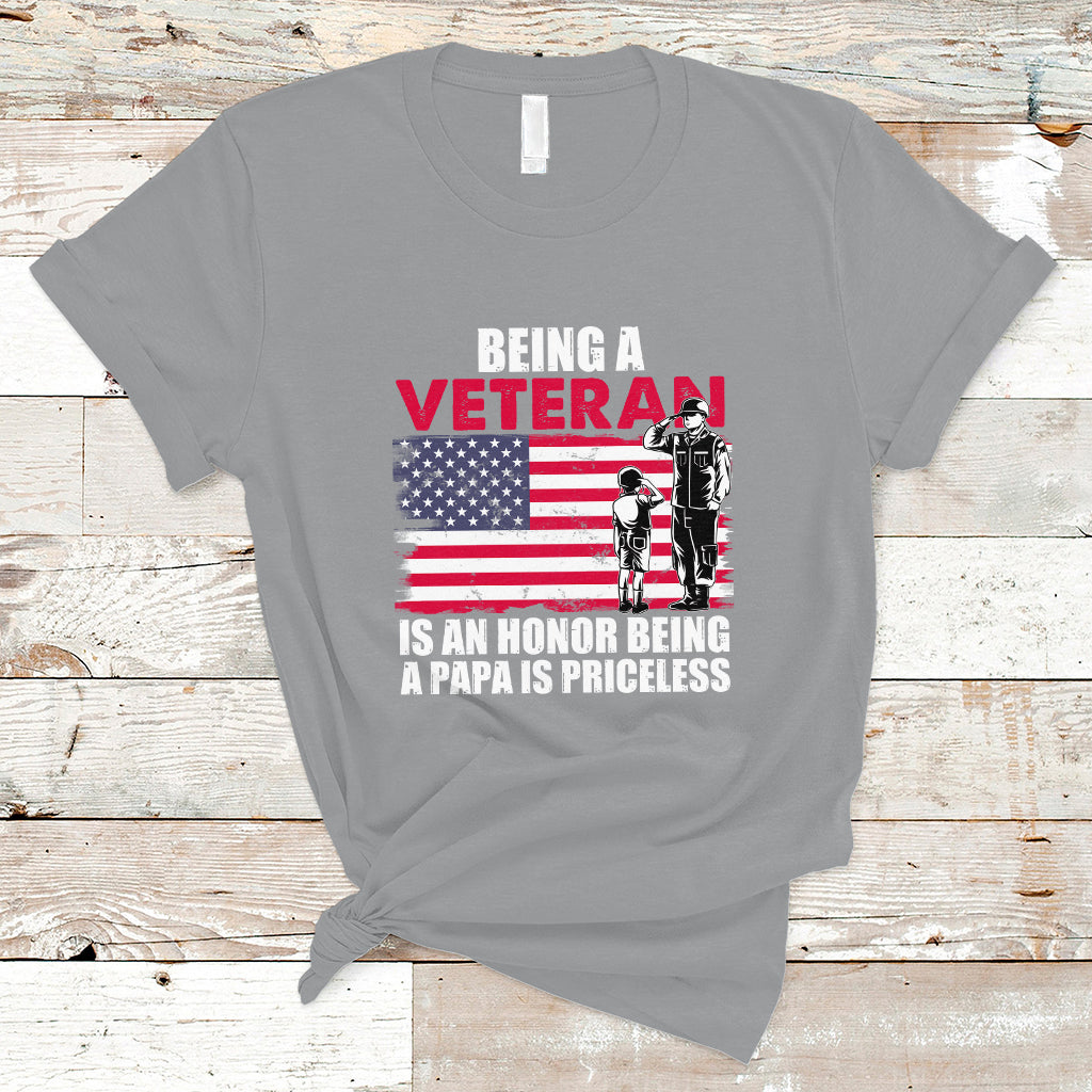 Veteran Dad T Shirt Being A Veteran Is An Honor Being A Papa Is Priceless - Wonder Print Shop
