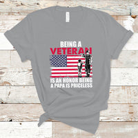 Veteran Dad T Shirt Being A Veteran Is An Honor Being A Papa Is Priceless - Wonder Print Shop