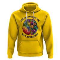 Accept Autism Hoodie Spread Acceptance Not Awareness Neurodiversity Brain - Wonder Print Shop