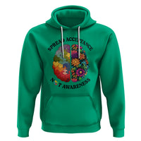 Accept Autism Hoodie Spread Acceptance Not Awareness Neurodiversity Brain - Wonder Print Shop