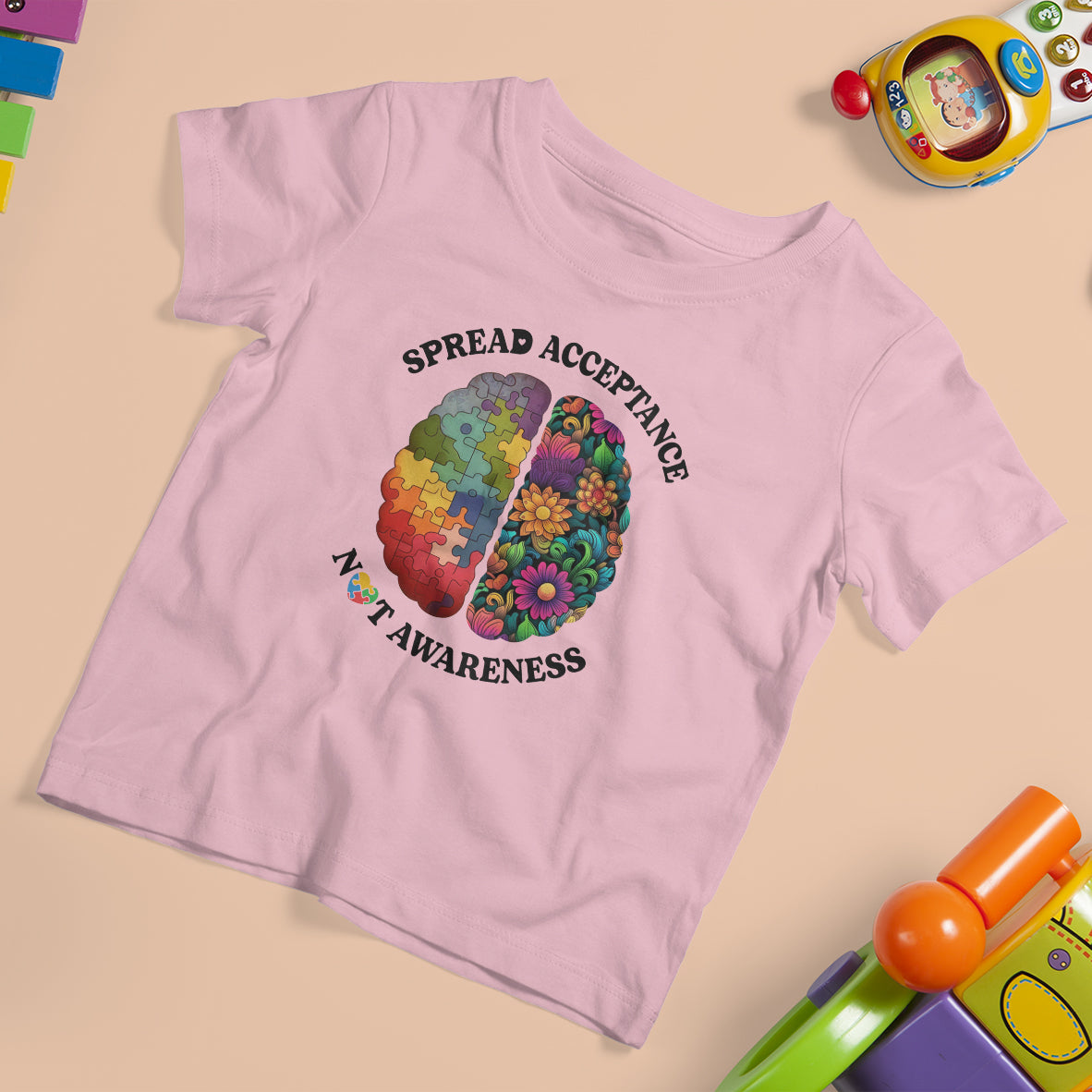 Accept Autism T Shirt For Kid Spread Acceptance Not Awareness Neurodiversity Brain - Wonder Print Shop