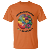 Accept Autism T Shirt Spread Acceptance Not Awareness Neurodiversity Brain - Wonder Print Shop