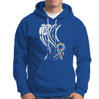 Autism Awareness Hoodie Spectrum Ribbon American Flag - Wonder Print Shop