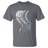 Autism Awareness T Shirt Spectrum Ribbon American Flag - Wonder Print Shop