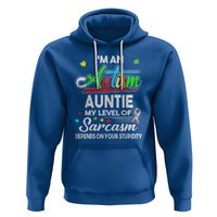 Autism Aunt Hoodie I'm An Autism Auntie My Level Of Sarcams Depends On Your Stupidity Spectrum Ribbon - Wonder Print Shop