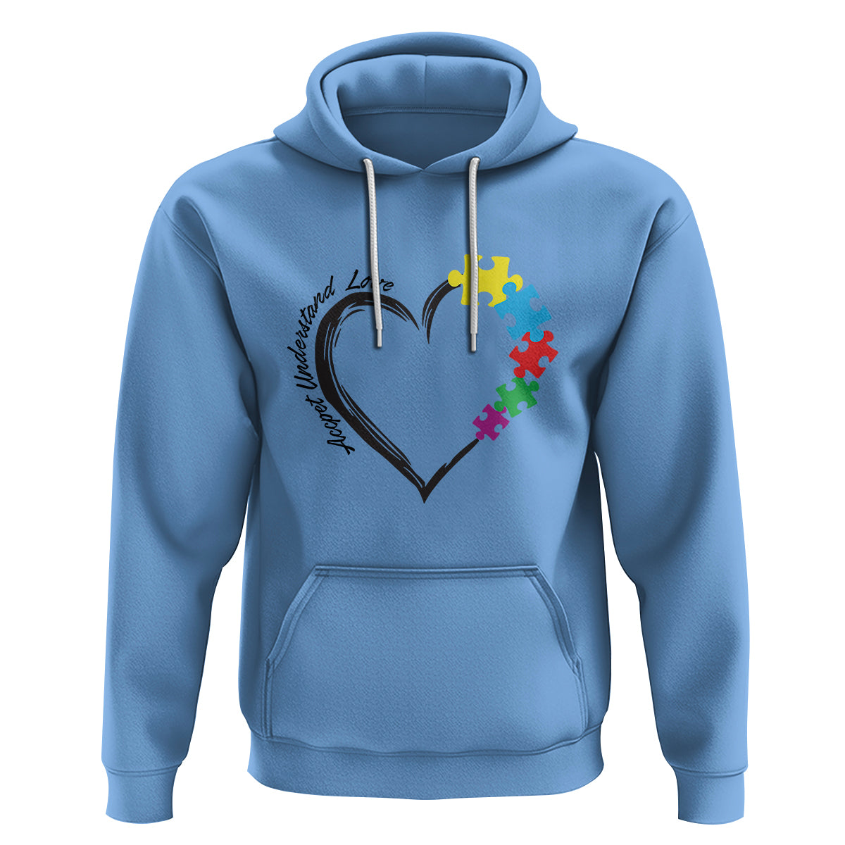 Heart Autism Awareness Hoodie Accept Understand Love Puzzle Piece - Wonder Print Shop