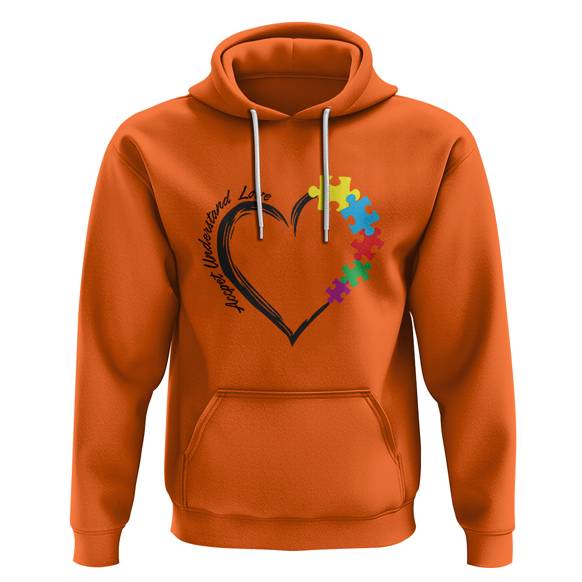 Heart Autism Awareness Hoodie Accept Understand Love Puzzle Piece - Wonder Print Shop