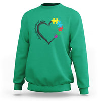 Heart Autism Awareness Sweatshirt Accept Understand Love Puzzle Piece - Wonder Print Shop