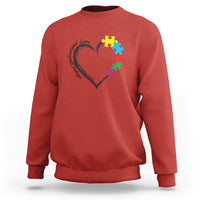 Heart Autism Awareness Sweatshirt Accept Understand Love Puzzle Piece - Wonder Print Shop