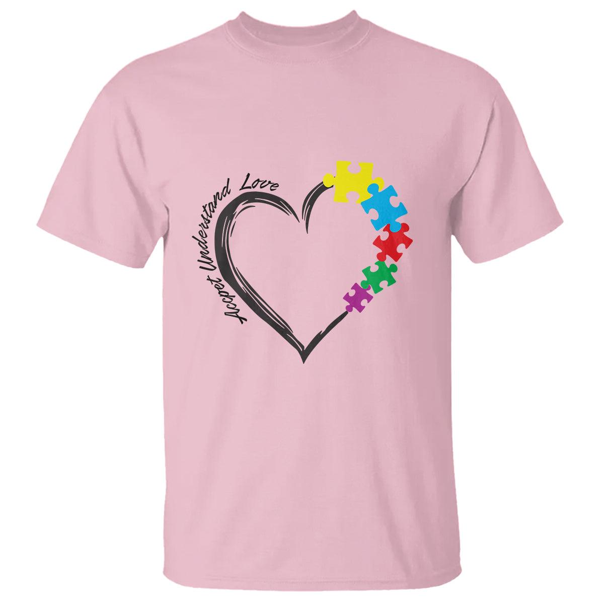 Heart Autism Awareness T Shirt Accept Understand Love Puzzle Piece - Wonder Print Shop