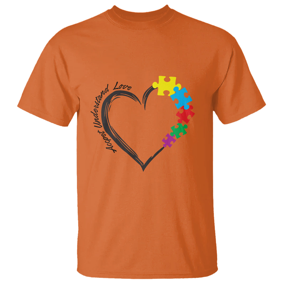Heart Autism Awareness T Shirt Accept Understand Love Puzzle Piece - Wonder Print Shop