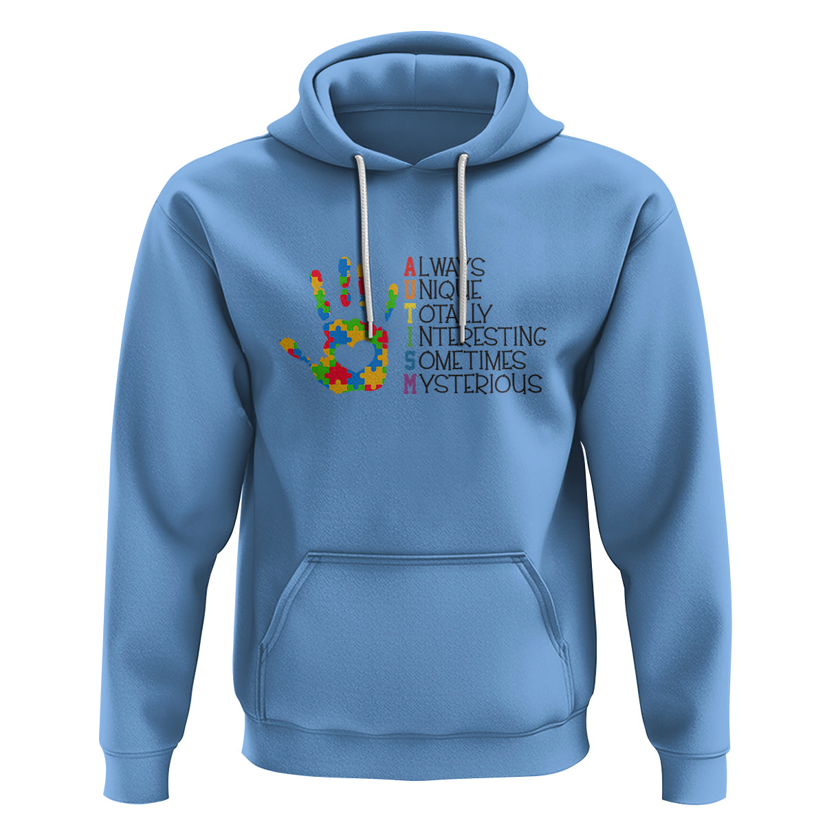 Autism Definition Hoodie Always Unique Totally Interesting Sometimes Mysterious Puzzle Hand - Wonder Print Shop