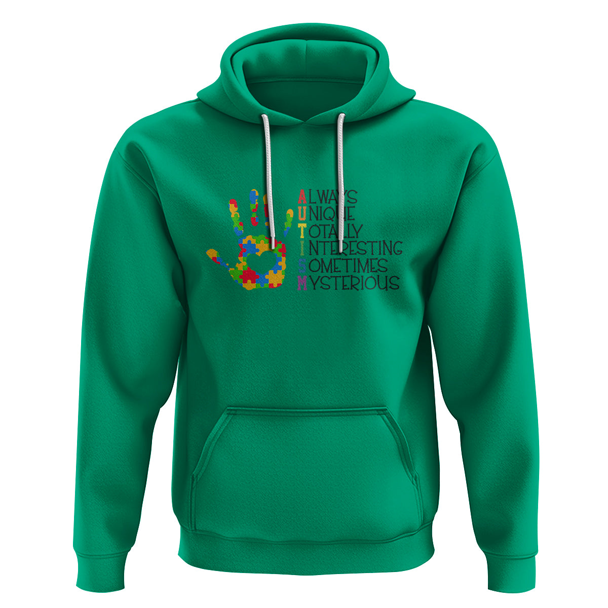 Autism Definition Hoodie Always Unique Totally Interesting Sometimes Mysterious Puzzle Hand - Wonder Print Shop
