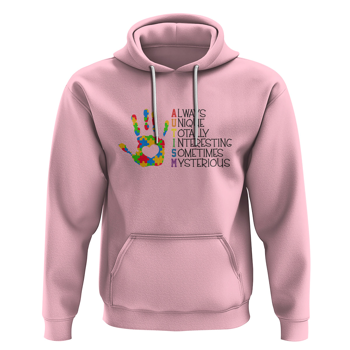 Autism Definition Hoodie Always Unique Totally Interesting Sometimes Mysterious Puzzle Hand - Wonder Print Shop