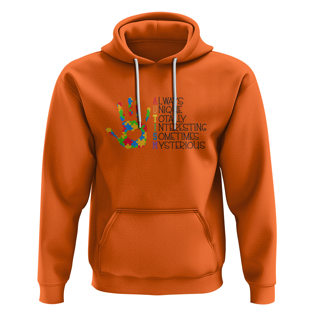 Autism Definition Hoodie Always Unique Totally Interesting Sometimes Mysterious Puzzle Hand - Wonder Print Shop