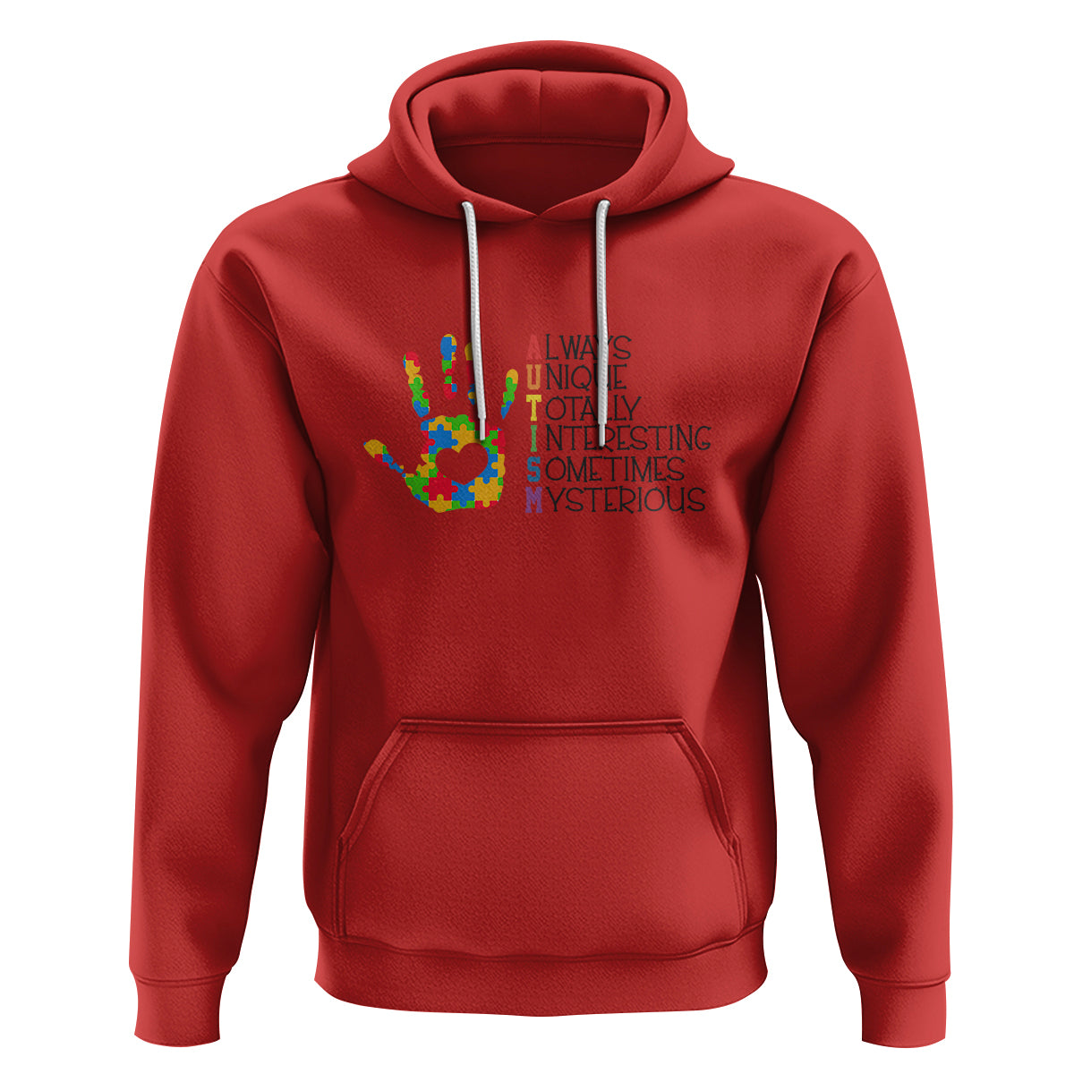 Autism Definition Hoodie Always Unique Totally Interesting Sometimes Mysterious Puzzle Hand - Wonder Print Shop