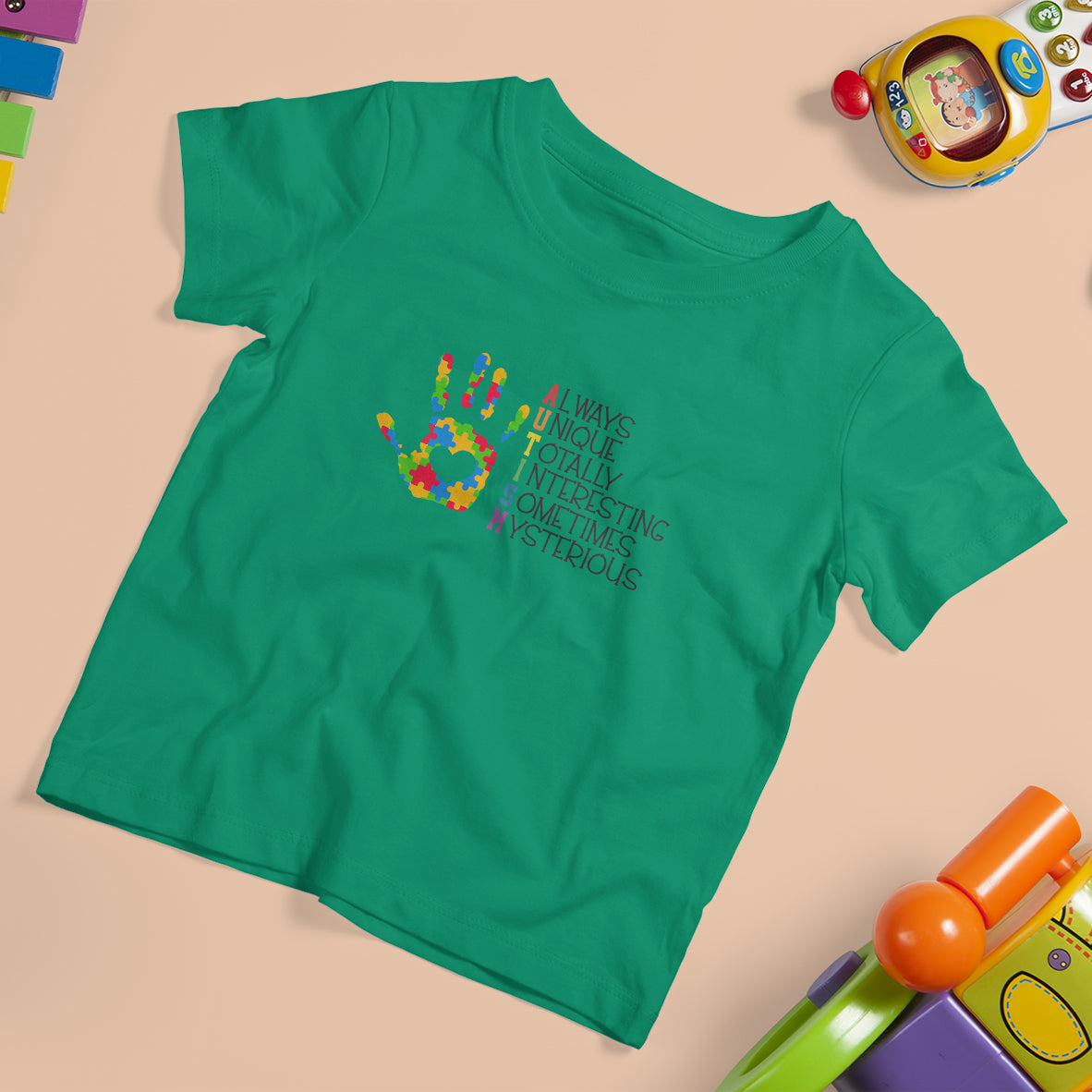 Autism Definition T Shirt For Kid Always Unique Totally Interesting Sometimes Mysterious Puzzle Hand - Wonder Print Shop