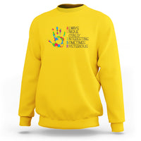 Autism Definition Sweatshirt Always Unique Totally Interesting Sometimes Mysterious Puzzle Hand - Wonder Print Shop