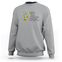Autism Definition Sweatshirt Always Unique Totally Interesting Sometimes Mysterious Puzzle Hand - Wonder Print Shop