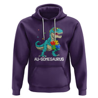 Dinosaur Autism Hoodie Au-somesaurus Word Pun Puzzle Piece - Wonder Print Shop