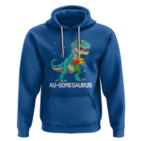 Dinosaur Autism Hoodie Au-somesaurus Word Pun Puzzle Piece - Wonder Print Shop
