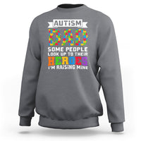 Autism Dad Sweatshirt Some People Look Up to Their Heroes I'm Raising Mine Puzzle Piece - Wonder Print Shop