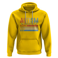 Autism Awareness Month Hoodie In April We Wear Blue Retro Vintage Puzzle Piece - Wonder Print Shop
