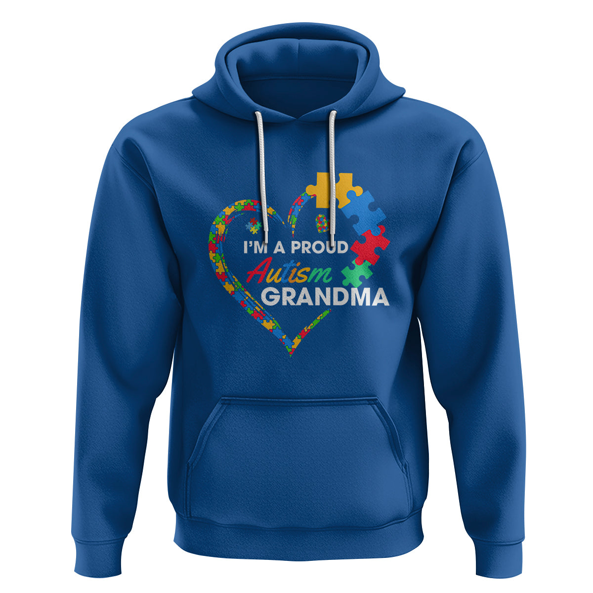 I'm A Proud Autism Grandma Hoodie Puzzle Piece Heart - Wonder Print Shop