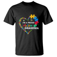 I'm A Proud Autism Grandma T Shirt Puzzle Piece Heart - Wonder Print Shop
