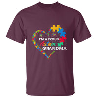 I'm A Proud Autism Grandma T Shirt Puzzle Piece Heart - Wonder Print Shop