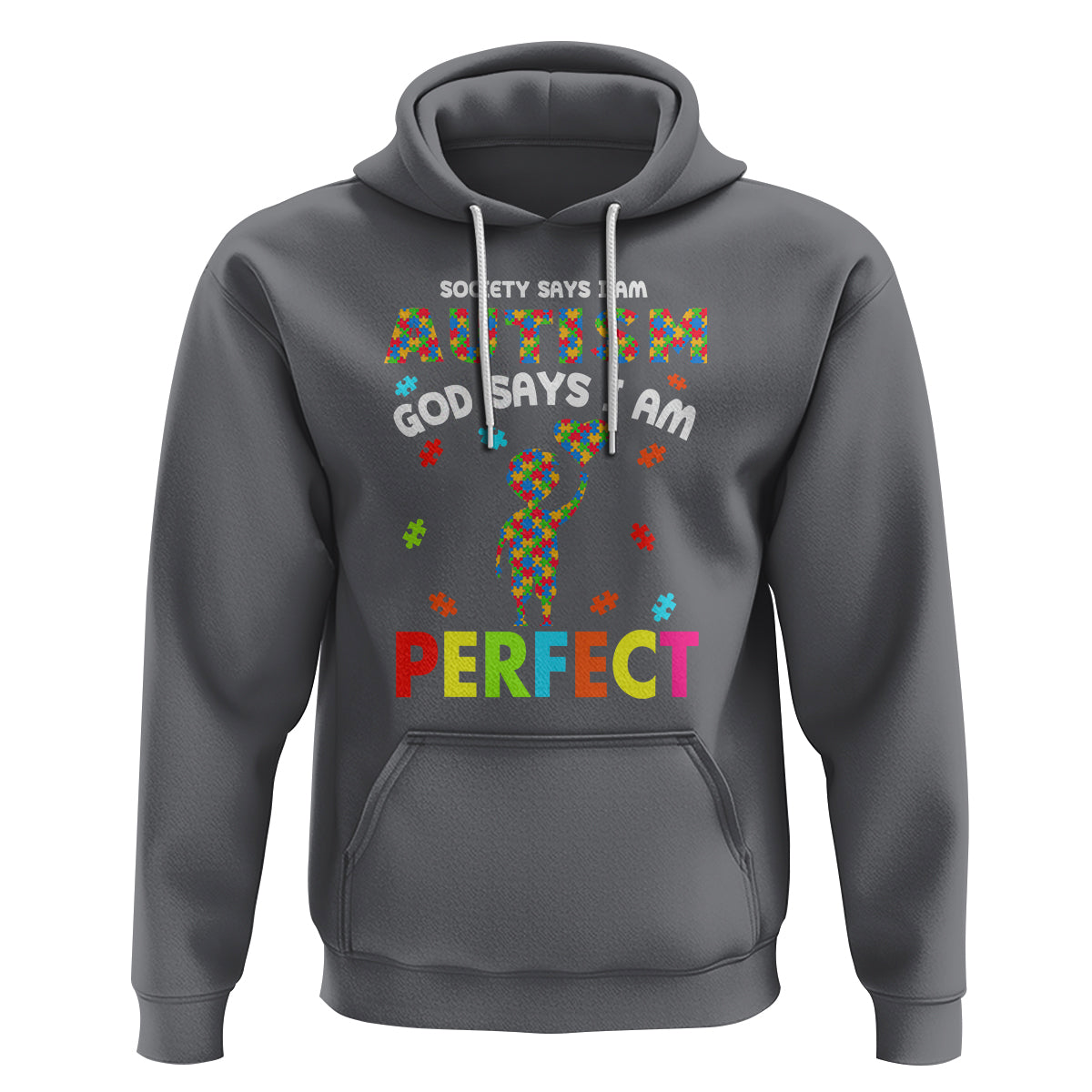 Society Says I Austism Hoodie God Say I Am Perfect Boy Kid - Wonder Print Shop