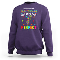 Society Says I Austism Sweatshirt God Say I Am Perfect Boy Kid - Wonder Print Shop