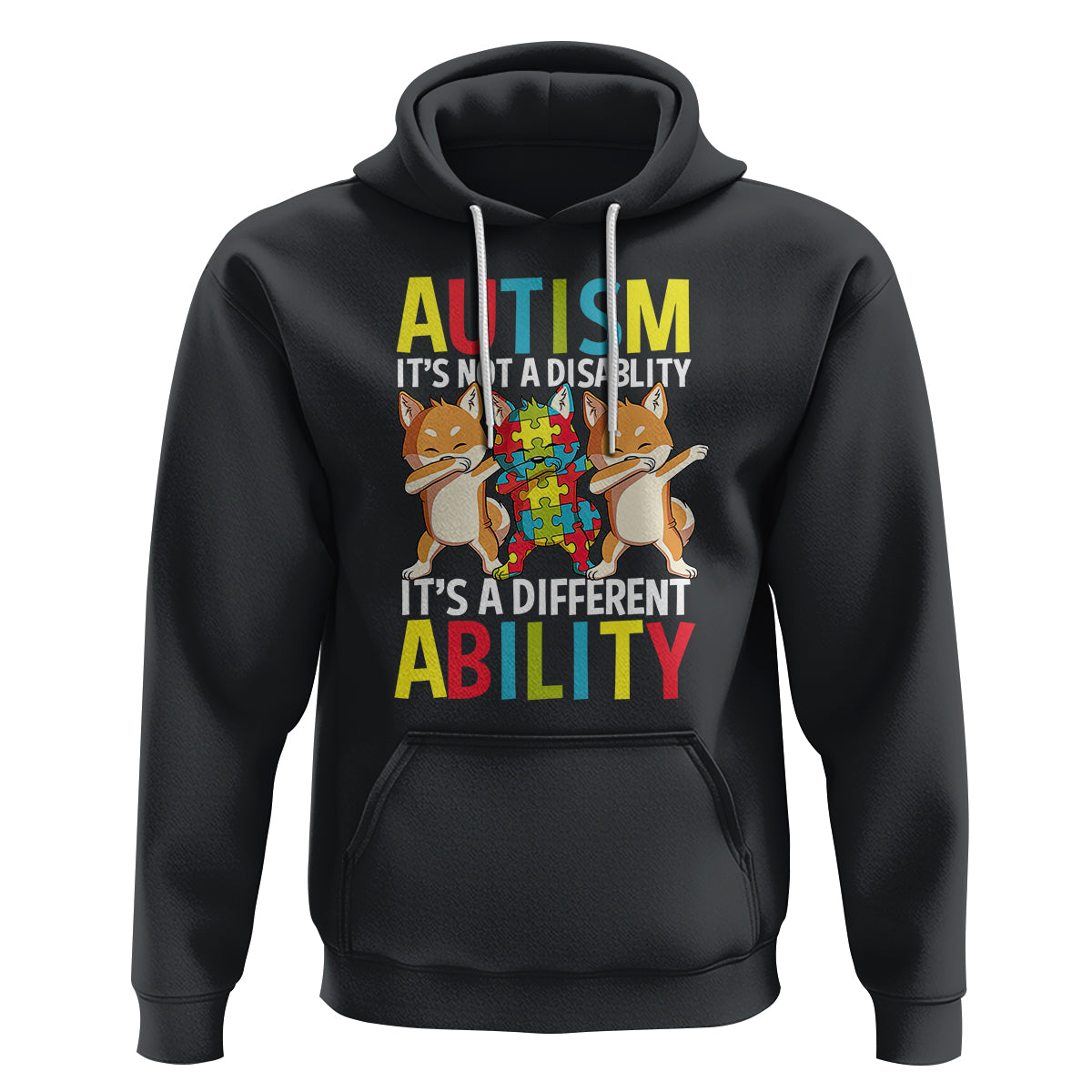 Dog Autism Awareness Hoodie It's Not A Disablity It's A Different Ability - Wonder Print Shop