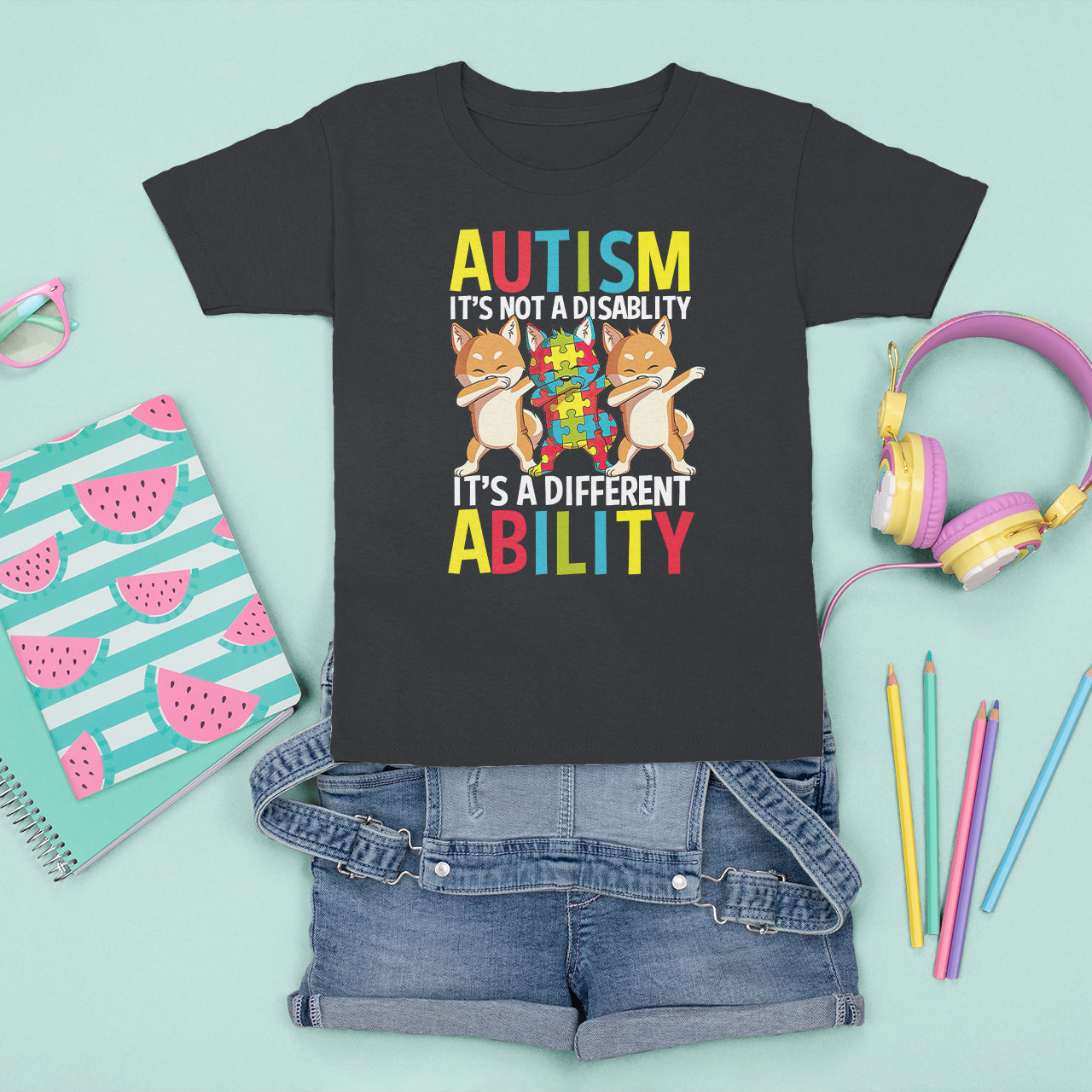 Dog Autism Awareness T Shirt For Kid It's Not A Disablity It's A Different Ability - Wonder Print Shop