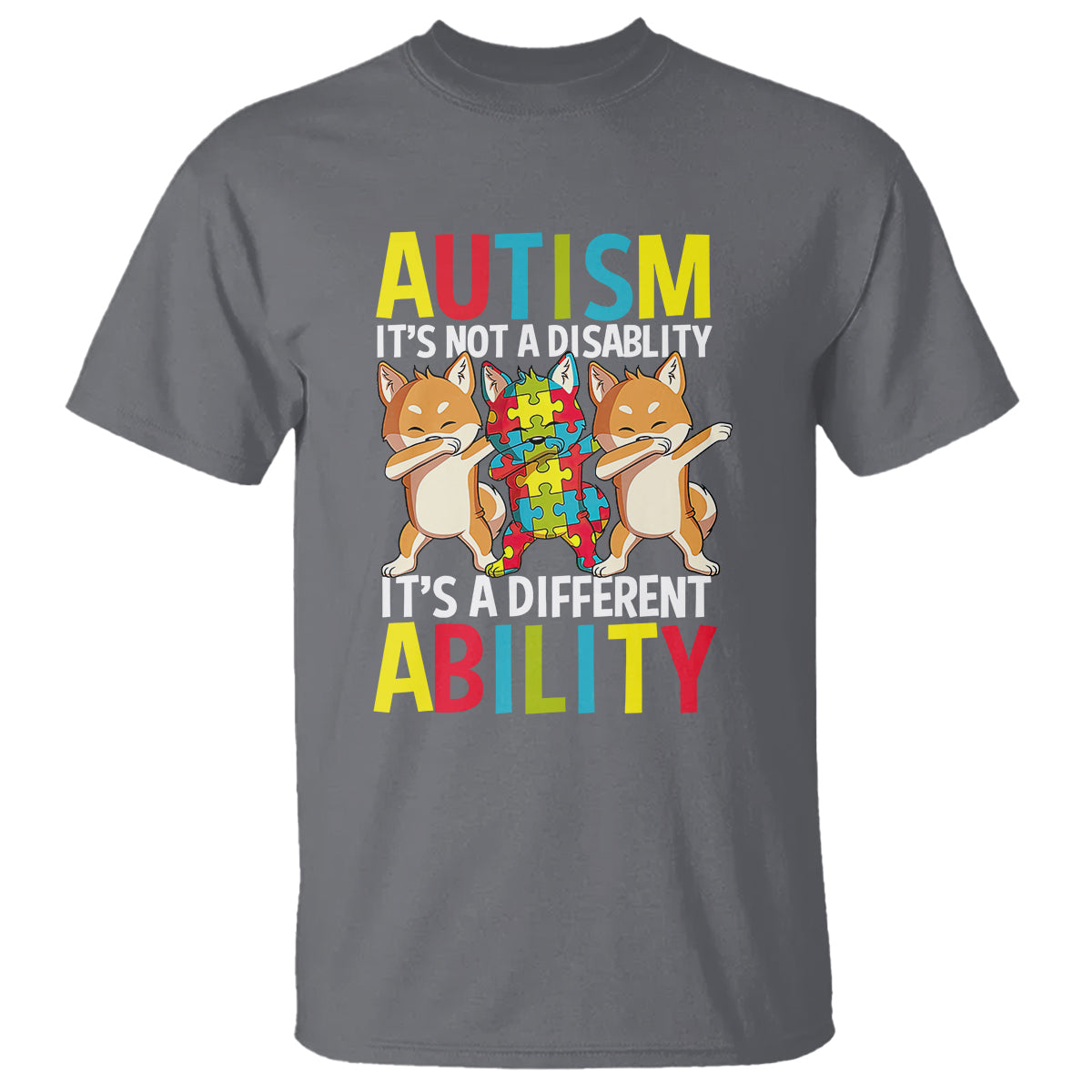 Dog Autism Awareness T Shirt It's Not A Disablity It's A Different Ability - Wonder Print Shop