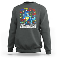 Autism Grandma Sweatshirt I Am His Voice He Is My Heart I Wear Blue For My Grandson - Wonder Print Shop