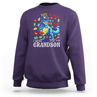 Autism Grandma Sweatshirt I Am His Voice He Is My Heart I Wear Blue For My Grandson - Wonder Print Shop