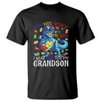 Autism Grandma T Shirt I Am His Voice He Is My Heart I Wear Blue For My Grandson - Wonder Print Shop