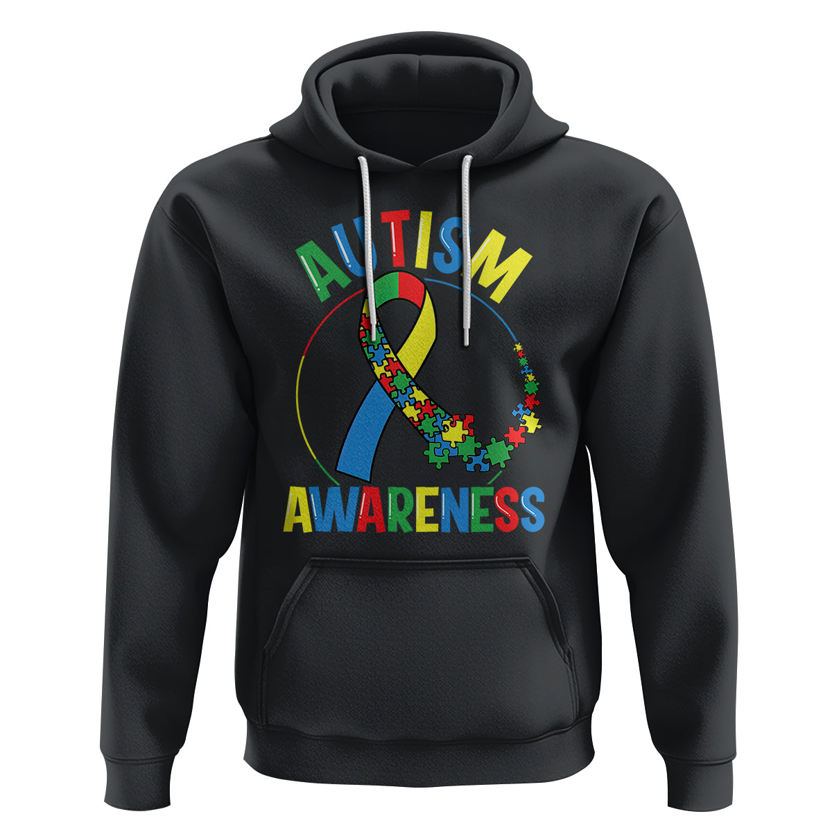 Autism Awareness Hoodie Spectrum Ribbon - Wonder Print Shop