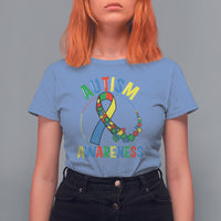 Autism Awareness T Shirt For Women Spectrum Ribbon - Wonder Print Shop