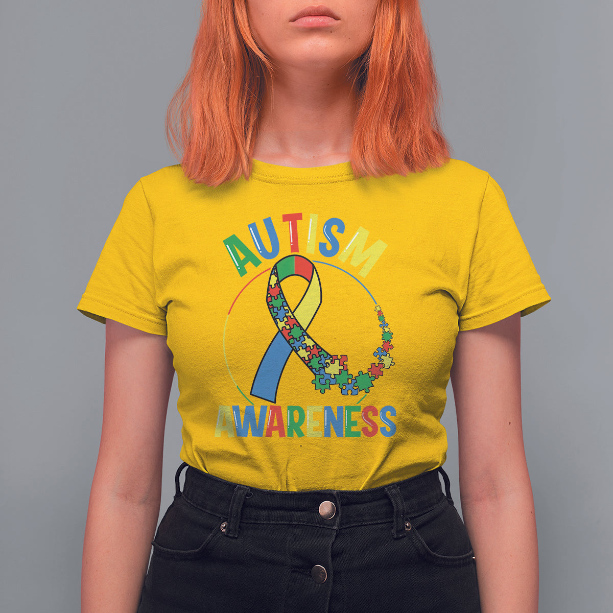 Autism Awareness T Shirt For Women Spectrum Ribbon - Wonder Print Shop